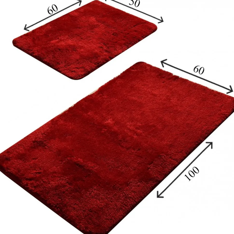 2 st Badrumsmattor Unoco - Röd