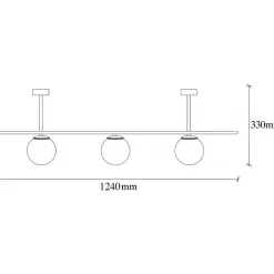 Abakus taklampa 4891 - Svart/vit