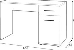 Abdel skrivbord 120x55 cm - Sonoma ek + Möbeltassar