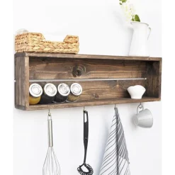 Abstrakt vägghylla 72 - Valnöt