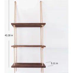 Abstrakt vägghylla 41 - Valnöt