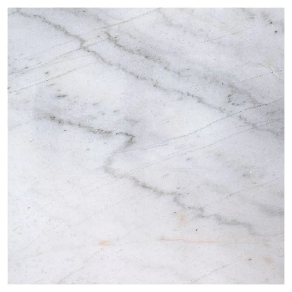 Accent soffbord rund 85 - Vit marmor / svart underrede