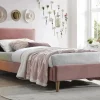 Acoma sängram 90x200 cm - Rosa sammet + Möbeltassar