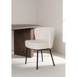 Agnes matstol - Vit boucle