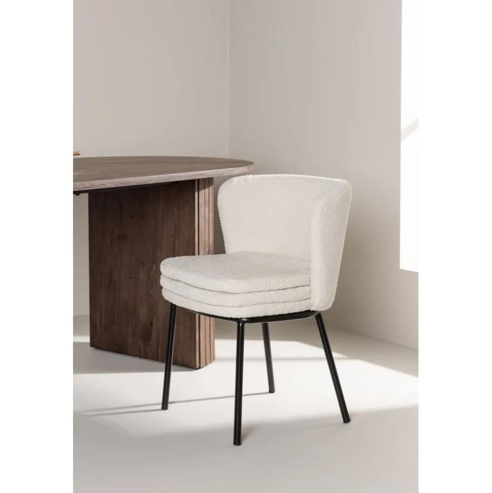 Agnes matstol - Vit boucle