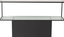 Agnäs konsolbord 130 x 35 cm - Svart/glas