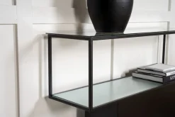 Agnäs konsolbord 130 x 35 cm - Svart/glas