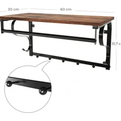 Aksel hatthylla - Brun/svart