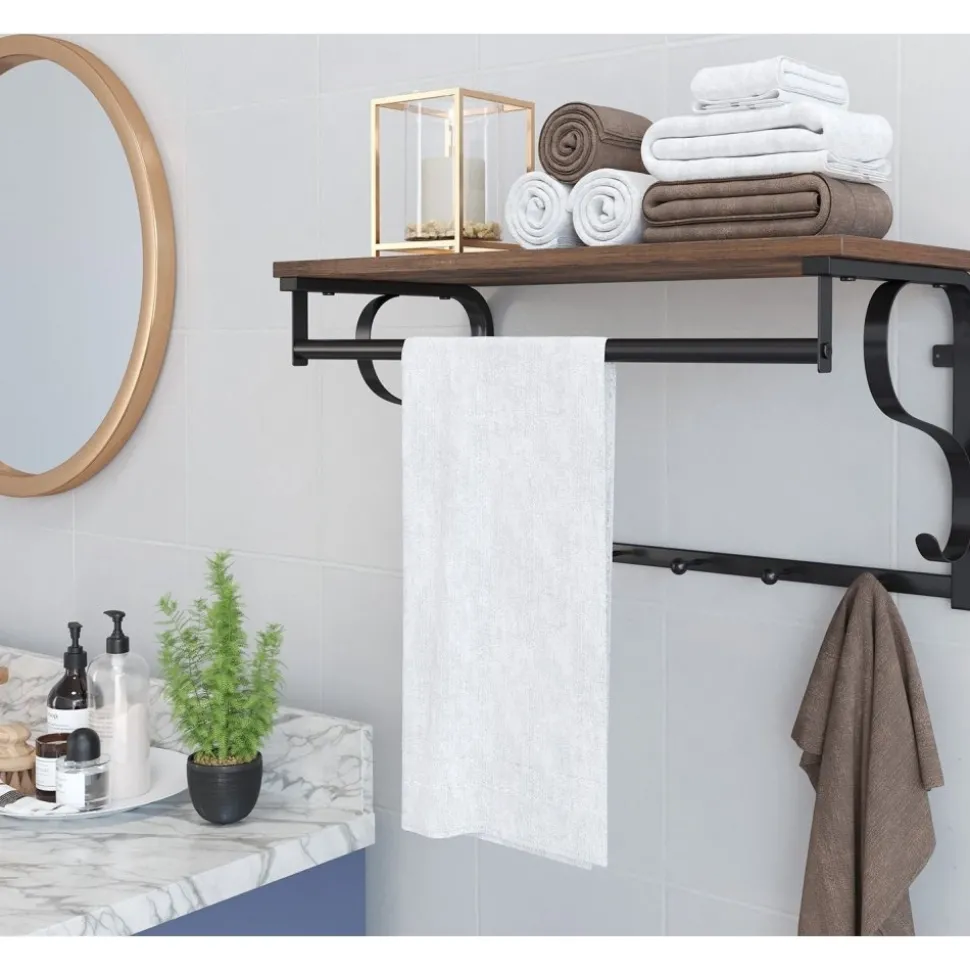 Aksel hatthylla - Brun/svart