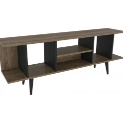 Akya TV-bänk - Valnöt/svart