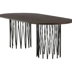 Alborga oval matbord 220 x 100 cm - Svart/mocca