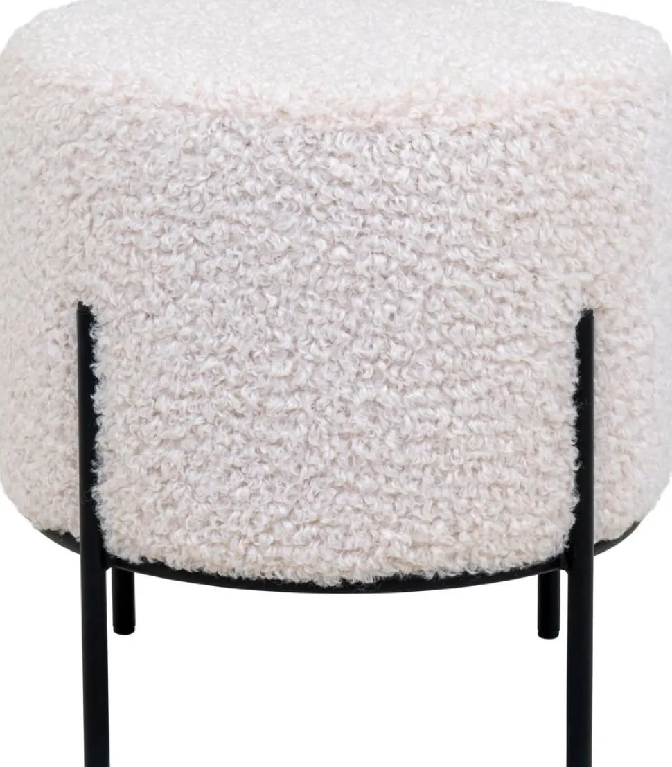Alford Sittpuff - Lammskinn(Konstskinn)/svart + Fläckborttagare för möbler