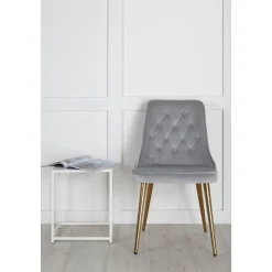 Alice Deluxe matstol - Ljusgrå/mässing