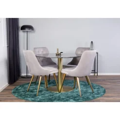 Alice Deluxe matstol - Ljusgrå/mässing