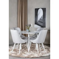 Alice Deluxe matstol - Ljusgrå/vit