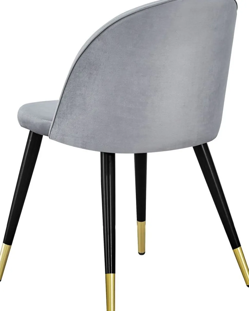 Alice matstol - Mässing/ljusgrå sammet