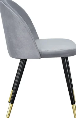 Alice matstol - Mässing/ljusgrå sammet