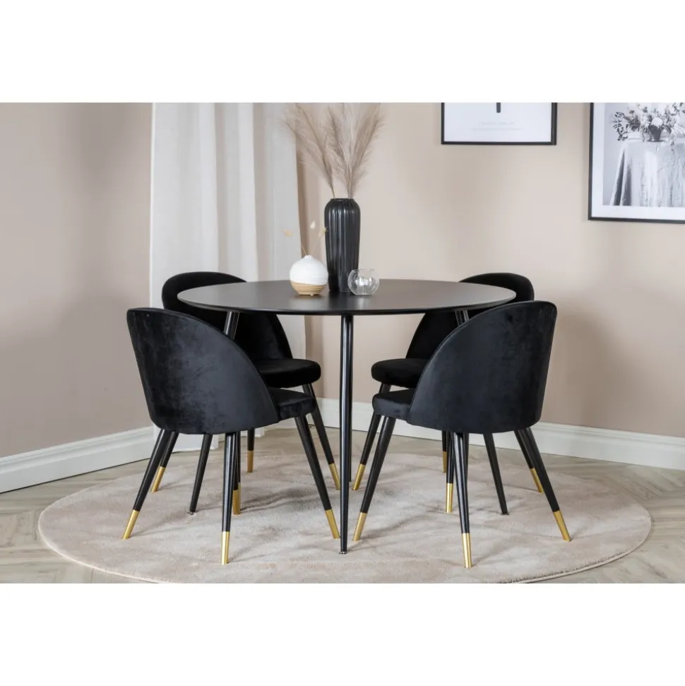 Alice matstol - Svart/mässing