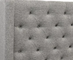 Almedal grå sänggavel med knappar - Valfri bredd