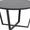 Amble soffbord Ø77 cm - Svart/svart marmor