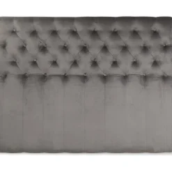 Anna sänggavel med knappar (Grå sammet) - Valfri bredd + Fläckborttagare för möbler