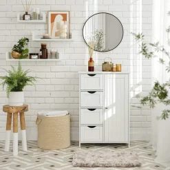 Annette förvaringsskåp - Vit + Möbeltassar