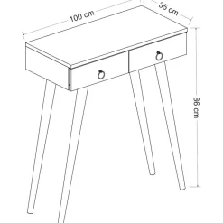 Arden avlastningsbord 72/100 x 35 cm - Vit