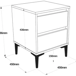 Aristo sängbord - Brun/antracit