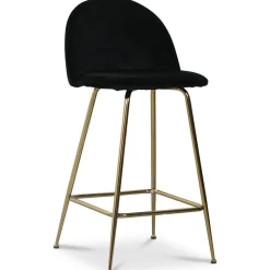Art Velvet barstol - Svart sammet / Mässing