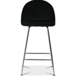 Art Velvet barstol - Svart sammet / Krom + Möbeltassar