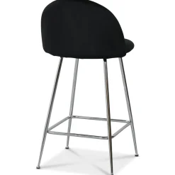 Art Velvet barstol - Svart sammet / Krom + Möbeltassar