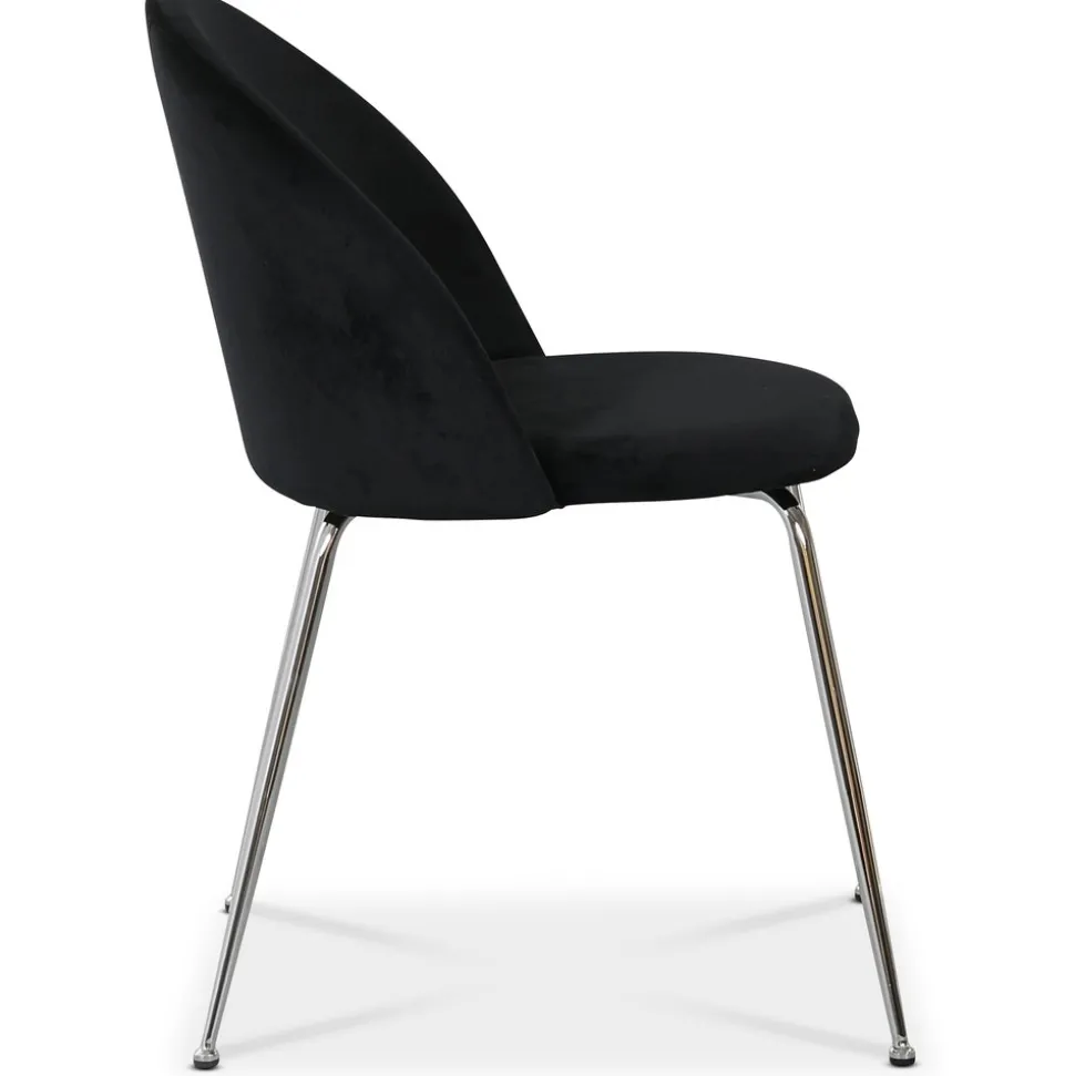 Art velvet stol - Svart / Krom