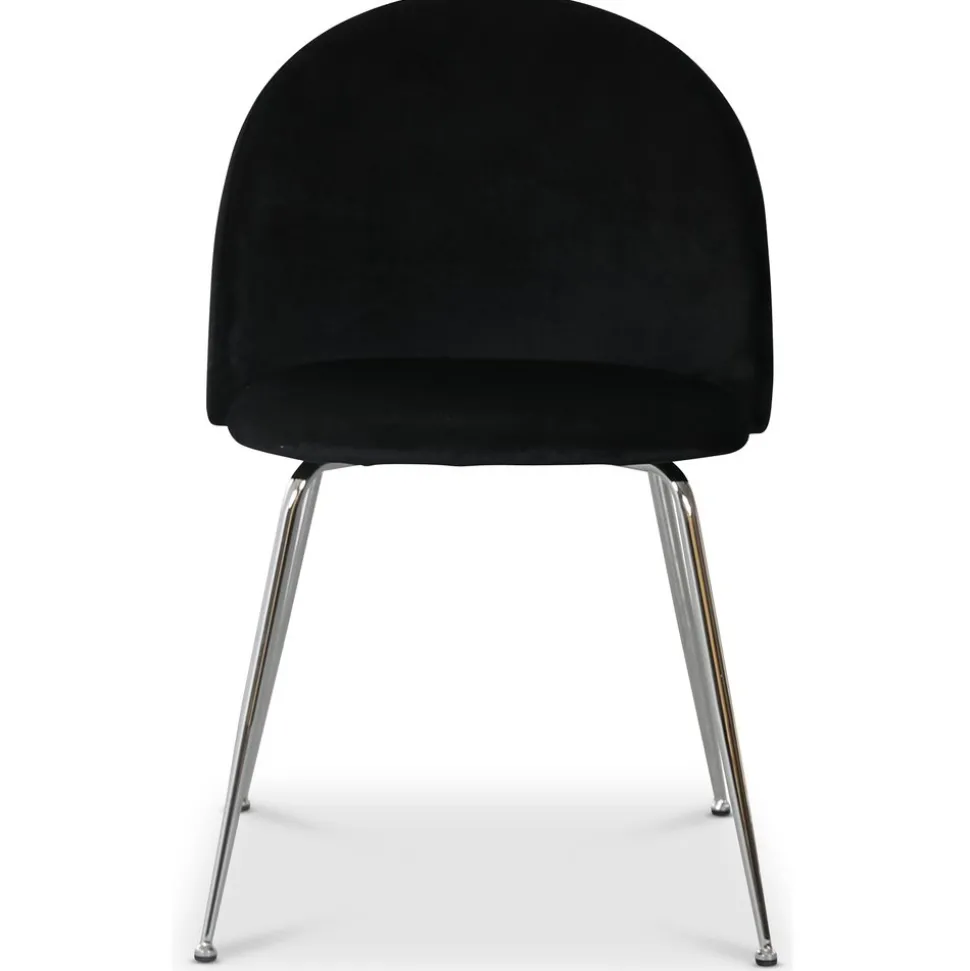 Art velvet stol - Svart / Krom