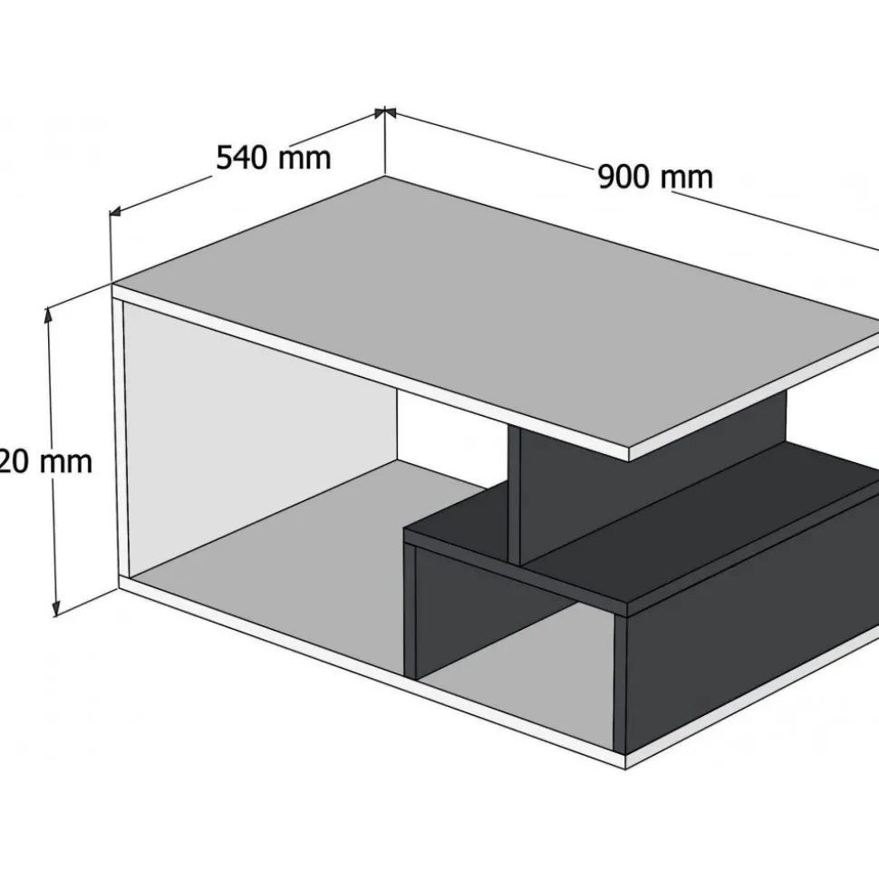 Arte soffbord 90 x 42 cm - Mörk valnöt/svart marmor + Möbeltassar
