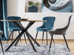 Aster matbord 120 cm - Ek/svart