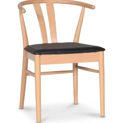 Astrid matstol med svart PU sits