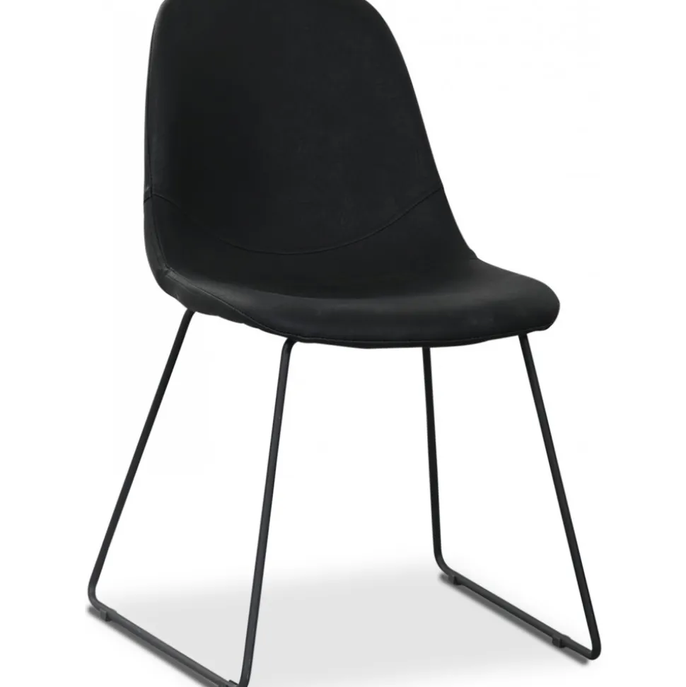 Atlantic sled stol i svart PU + Möbeltassar