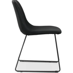 Atlantic sled stol i svart PU + Möbeltassar