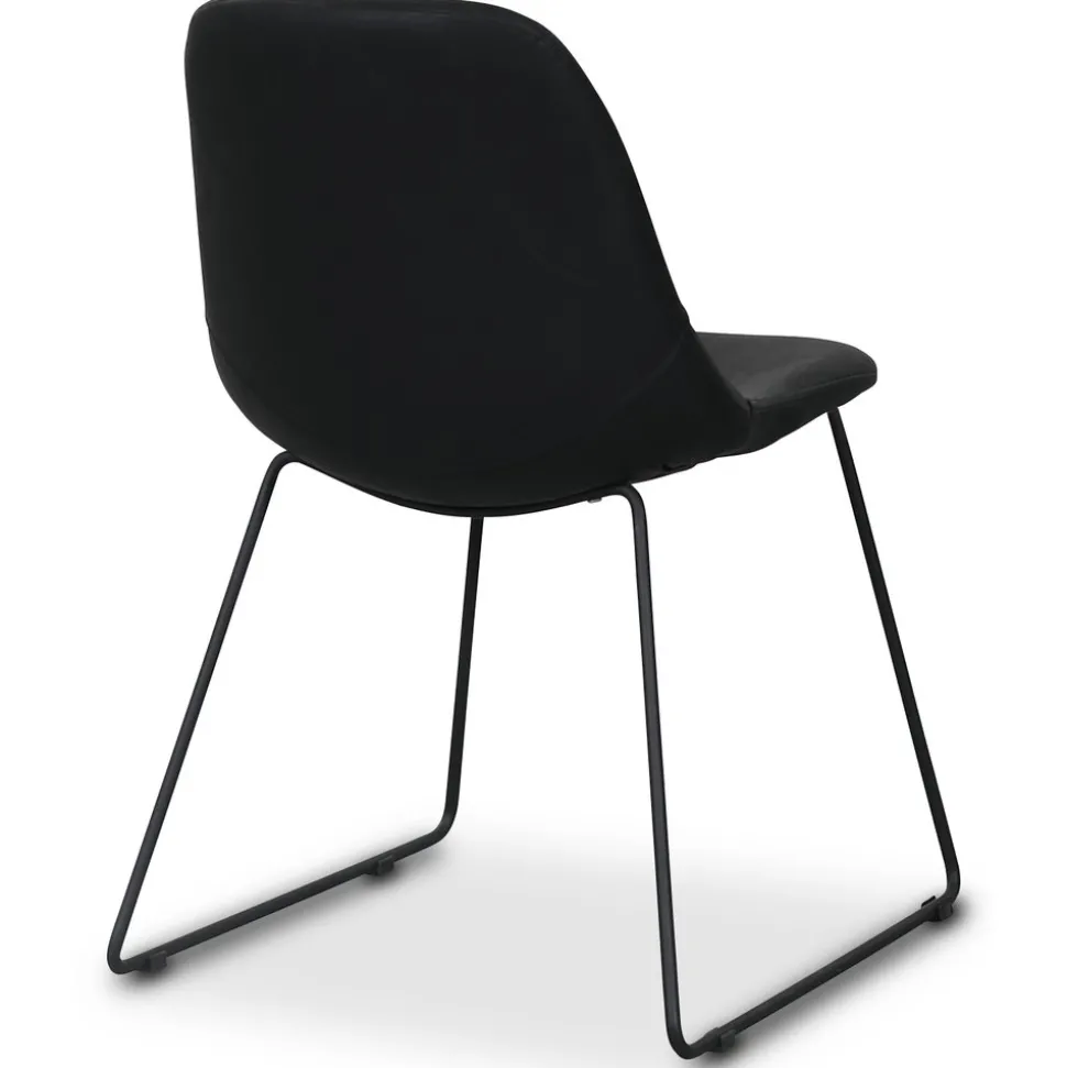 Atlantic sled stol i svart PU + Möbeltassar