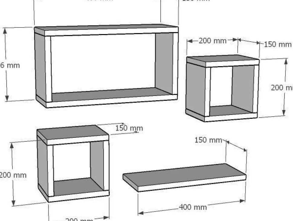 Babi vägghylla - Vit