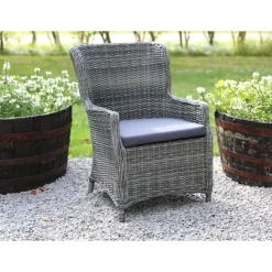 Balkongset med 2 stolar och bord 48 x 48 cm grå/rotting - Tor/Jacksonville