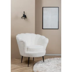 Ballini fåtölj - Vit teddy
