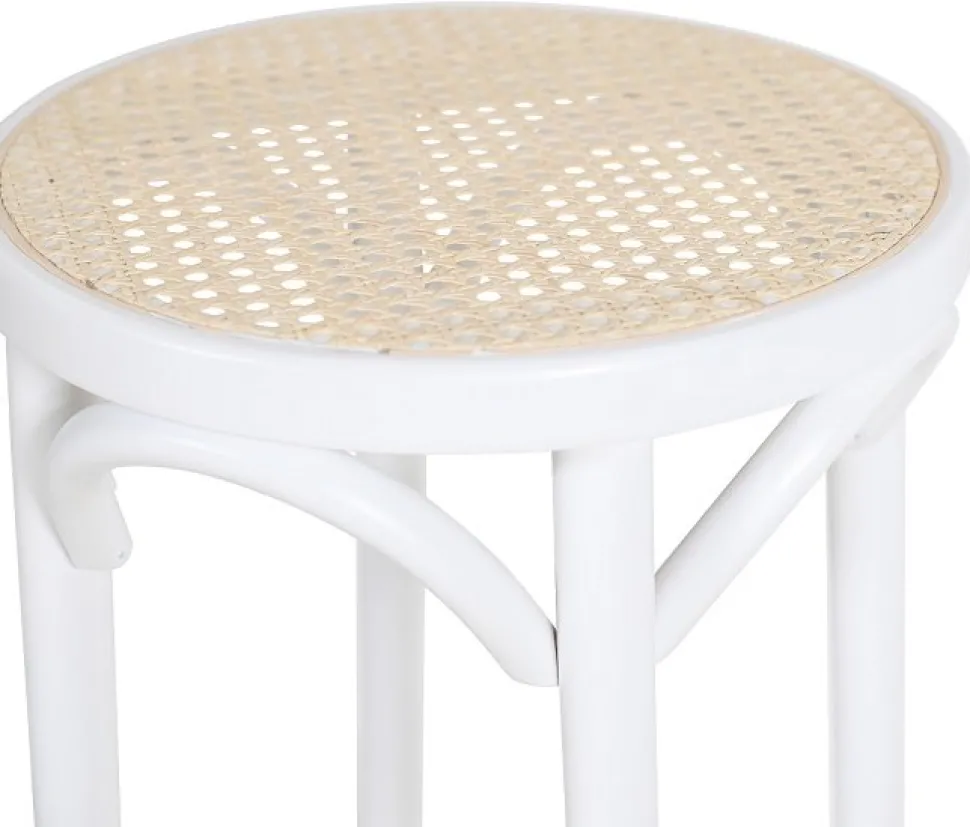 barpall No 73 vit med rottingsits 80 cm