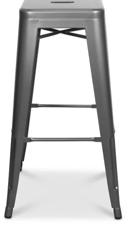 Barstol borstad metall + Möbeltassar