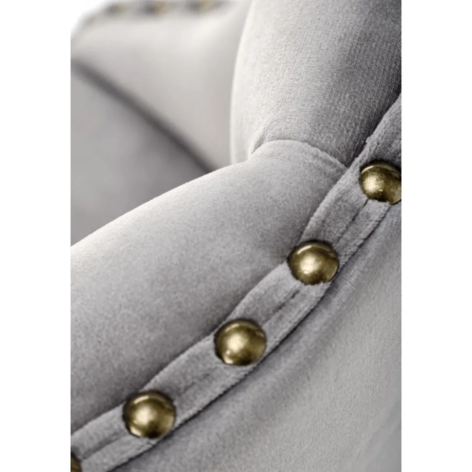 Barstol grå sammet gaslift - Pelican