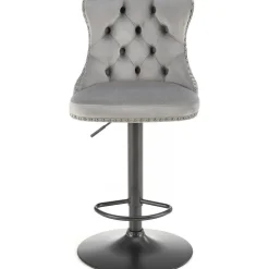 Barstol grå sammet gaslift - Pelican