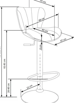 Barstol i svart PU gaslift + Möbeltassar
