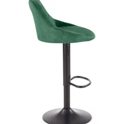 Barstol med grön klädsel & svart fot