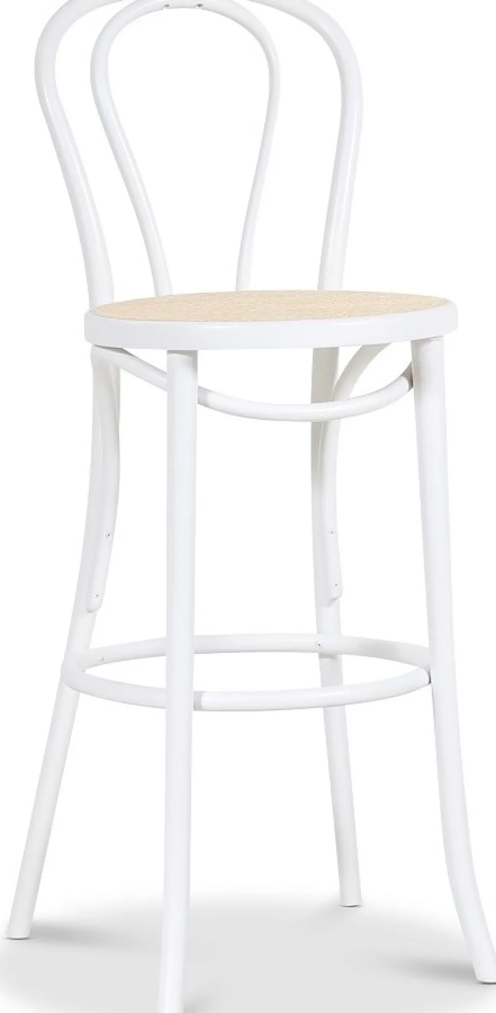 Barstol med rottingsits - Vit