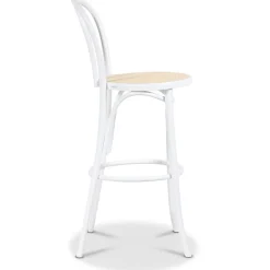 Barstol med rottingsits - Vit